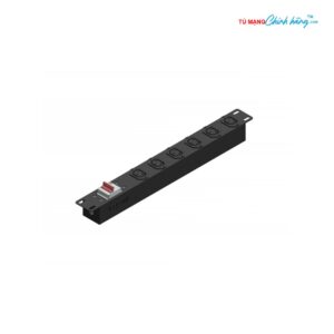 Thanh Cấp Nguồn PDU 6 Cổng C13, MCB20A, 250V, Chuẩn 19'' 1U, Dây 3x 2.5mm² Dài 1.5m